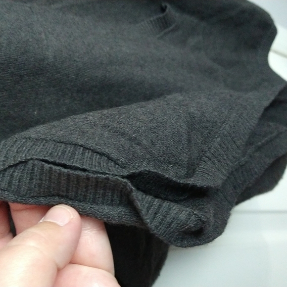 $Cyrus dark grey hooded pullover lightweight pocket ribbed sleeve sweater Size S - Picture 8 of 9